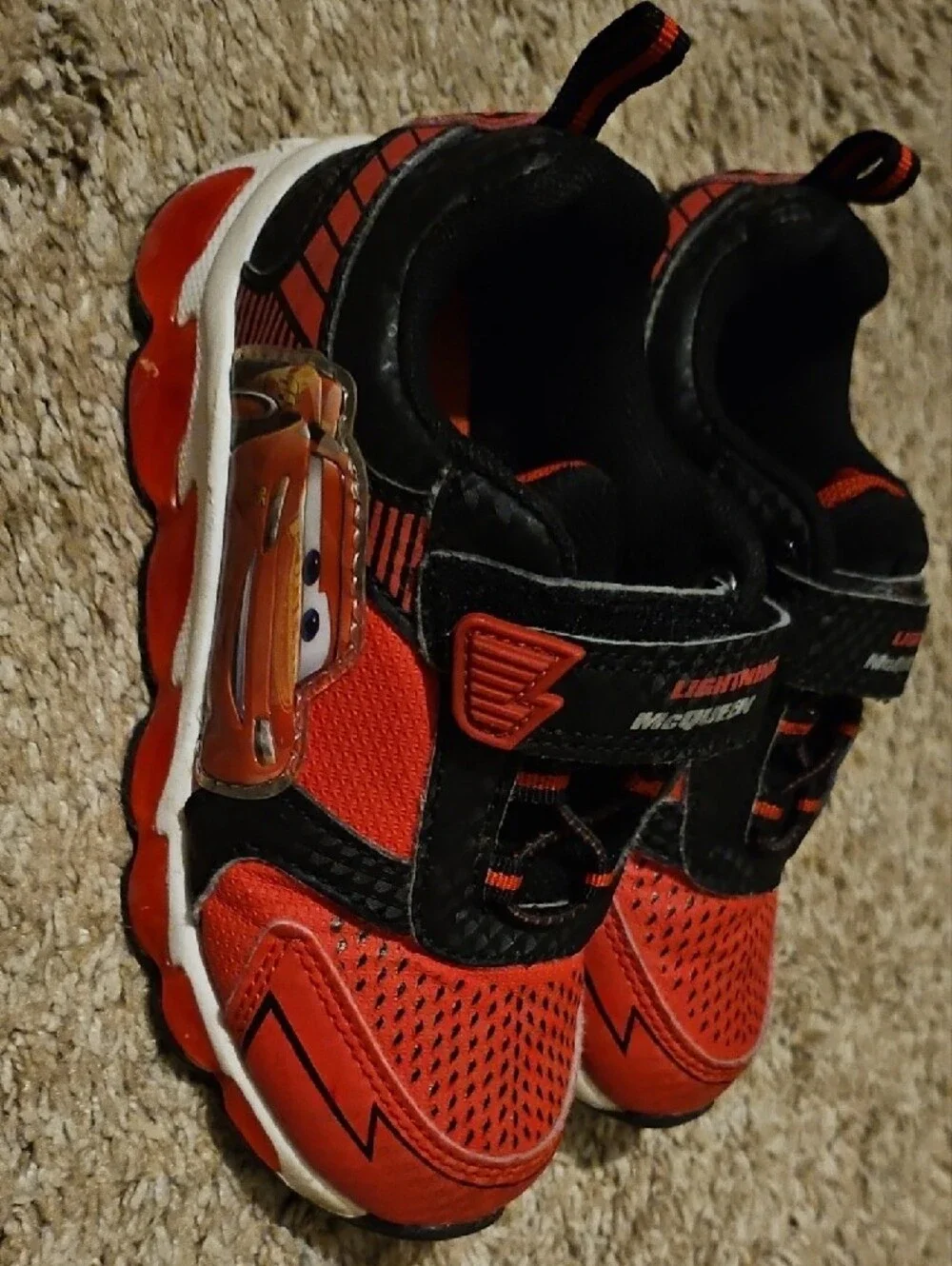Kids Light-Up Lightning McQueen Shoes - Red and Black